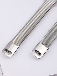 1pc Women's Double Ring Metal Elastic Waist Belt - Multicolor - View 5