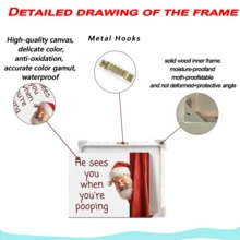 1 Stück Badezimmer Dekoration mit Guckloch, skurrile Badezimmer Dekorationskunst, Weihnachts Badezimmer Dekoration, Weihnachts Heim Dekoration, Wandkunst, Poster, Wandkunst mit Rahmen-Leinwand (optionaler Rahmen) - Verschiedenfarbig - Übersicht 9