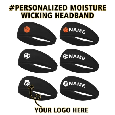 Diadema deportiva personalizada - Diadema elástica transpirable para correr, deportes, viajes, fitness, baloncesto, adecuada para niños/niñas/adolescentes