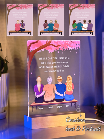 1. Anpassad nattlampa för babyn, personlig akrylplakett, anpassad text, personlig fotoram, anpassat minnesfoto, personlig affisch med körsbärsblommor. Julklapp