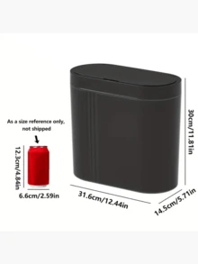 1 PC Smart Sensor Trash Can With Silent Close, Automatic Sensing, Odor-Resistant Design, And AA Battery Power (Batteries Not Included). Suitable For Kitchen, Bathroom, Living Room, Office.
