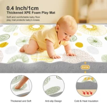 Extra Large 50x50 Inch Foldable Baby Play Mat, Waterproof Reversible Foam Playpen Mat For Tummy Time & Crawling, Floor Mat For Infants Toddlers - 圓圈 - 查看 9