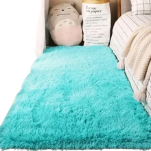 Soft Shaggy Bedside Runner Rug 1.30 X 0.50 M - Màu xanh nhạt - Xem 2