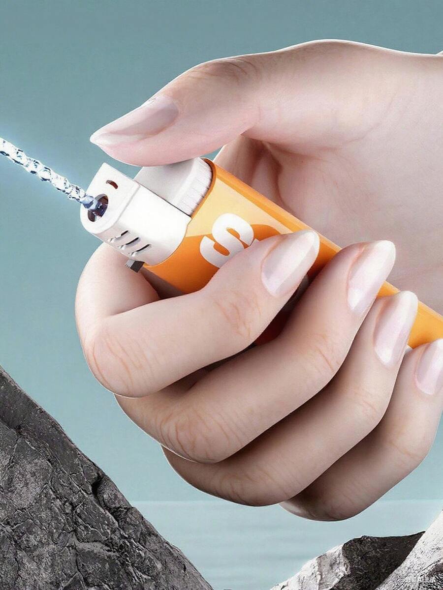 1 Creative Tricky Water Spray Lighter, Cheap Tricky Toys Funny Shapes, Soft Plastic Material For Teens To Decompress, Outdoor Camping To Relieve Emotions, Stress Relief, Tricky Funny Toys, Birthday Gifts, Holiday Gifts, Tricky Gifts, Bachelorette Parties - Multicolor - View 1