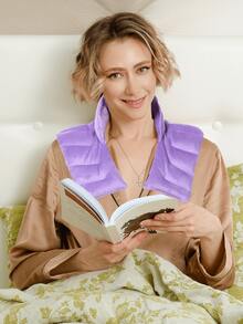 1 pieza Almohadilla térmica para cuello y hombros/espalda, calentable en microondas - Almohadilla suave con calor y enfriamiento, calentador de cuello con calor húmedo, (mezcla de hierbas naturales al 100%), regalo para mujeres en Navidad y festivales (Morado) Sin necesidad de batería