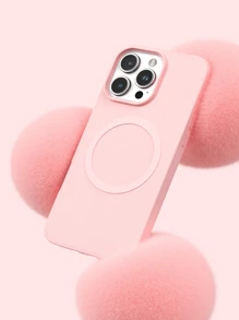 粉色手机壳，防摔无线充电磁吸手机壳，二合一（PC+Tpu）防震手机壳 - 粉色 - 查看 1