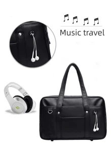 Solid Color Large Capacity Shoulder Bag, All-Match Preppy School Handbag,Lightweight Tote Bag - Multicolor - View 9