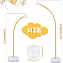 2pcs (2.5m + 1.5m) Asymmetrical Shape Balloon Arch Set, Flexible Bendable Balloon Column Stand, Semi-Arch Balloon Frame With Base, Suitable For Wedding, Graduation Ceremony, Birthday Party Decoration - Gold - View 6