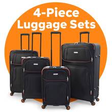 4-Piece Softside Spinner Luggage Set – Lightweight Travel Bags With 360° Wheels, Multiple Pockets & Telescopic Handles – Black, Red, Or Dark Grey - 黑色 - 查看 2