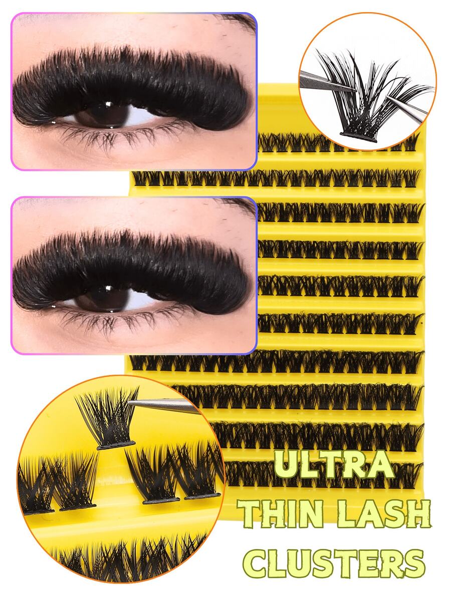 10ROWS 200PCS Individual Cluster Lashes 80D Volume Curl D 10-16mm Big Voluminous, Giftable Individual Eyelash Extension Kit 80D Wispy&Ultra Fluffy&Ultra Dramatic, Reusable Individual Cluster Lashes -For Wedding&Stage&Travel&Party Glam, Loved For Gifts&Christmas&Halloween&New Year's, Must-Have!