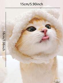 1pc Cute Pet Cat/Dog Ear Hat, Funny Bear Headband/Headpiece, Adjustable Soft Small Pet Headwear For Cats Dogs Puppies, Panda Ear Hat, Pet Winter Warm Headgear - Multicolor - View 4