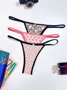 Women's Lingerie Kit Of 5 Daily Comfort Thong Panties In Polyamide With Elastane - 彩色 - 查看 5