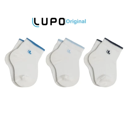 LUPO Kit 03 Pares de Meias Bebê Cano Médio Lupo Baby Criança Menino e Menina RN 02165-089