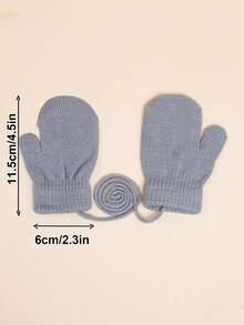 3 Pairs Set Children's Winter Warm Knitted Gloves, Cute Kindergarten Kids Gloves With String - 3pairs - View 7