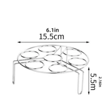 7-Egg Capacity Stainless Steel Steamer Rack, Material, Leak-Proof Design For Steaming, Baking, Cooling - Compact Round Rack Suitable For Kitchen, Oven, Microwave, Camping - Easy To Clean Stainless Steel - 1 Piece, Outdoor Cooking Tool, Stylish Metal Finish - Multicolor - View 9