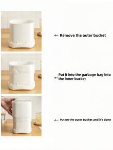 Multi-Functional Desktop Plastic Storage Bucket, Fashionable Mini Trash Can, Mini Trash Can With Lid - Detachable Small Trash Can, Small Plastic Trash Can, Pop-Up Countertop Garbage Basket, Suitable For Bathroom, Office, Kitchen, Bedroom, Desk, Coffee Table, Office, Car. Multiple Colors Available