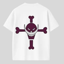 One Piece Ace Anime Manga Fashion Geek Whitebeard T-Shirt 100% Cotton Blouse - Blanco - Ver 5