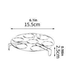 7-Egg Capacity Stainless Steel Steamer Rack, Material, Leak-Proof Design For Steaming, Baking, Cooling - Compact Round Rack Suitable For Kitchen, Oven, Microwave, Camping - Easy To Clean Stainless Steel - 1 Piece, Outdoor Cooking Tool, Stylish Metal Finish - Multicolor - View 10