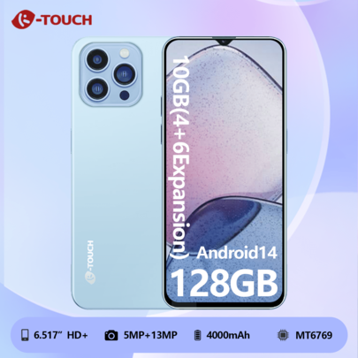 K-TOUCH K-TOUCH S5 10GB(4GB+ 6GB Expanded Memory) + 128GB 4G LTE, Global Version, Android 14 Smartphone, 6.517" HD+, Battery: With A 4000mAh Battery, 13 Million Pixels, Dual Front And Rear Cameras, Dual SIM Cards And Dual Standby, And An 8-Core Processor, It's The Perfect Gift For Your Family.