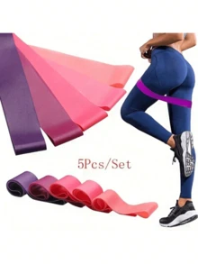 5pcs Gradient Resistance Bands, With Weight Indication, Elastic Fitness Bands, Suitable For Glutes And Strength Training - Multicolor - View 3