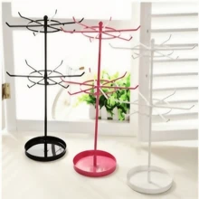 Support rotatif pour colliers, tour porte-bijoux en métal avec 23 crochets. Présentoir organisateur pour ranger et suspendre bracelets et colliers, décoration pour la maison