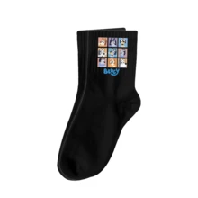 Bluey زوج من الجوارب الكرتونية الجميلة لمنتصف الساق بطبعة كلب بلوي وبينجو من أنمي بلوي، هدايا عيد