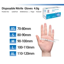 100-Ct Box 4Mil Blue Nitrile Disposable Gloves Latex-Free, Powder-Free For Outdoor Cleaning, Cooking, Food Prepping, Professional Protective Gloves - Blue - View 2
