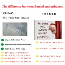 1 Stück Badezimmer Dekoration mit Guckloch, skurrile Badezimmer Dekorationskunst, Weihnachts Badezimmer Dekoration, Weihnachts Heim Dekoration, Wandkunst, Poster, Wandkunst mit Rahmen-Leinwand (optionaler Rahmen) - Verschiedenfarbig - Übersicht 7