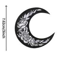 3pcs Crescent Moon With Flowers Embroidered Patch Badge For Clothing Jacket Trucker Hat Gift - Multicolor - View 2