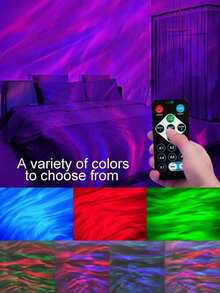 1pc USB Aurora Projection Lamp, Remote Control 7-Color Changing Nightlight, Bedroom Projection Light, Adult Game Room, Home Theater, Room Decor, Valentine's Gift, Camping, Wedding Decoration