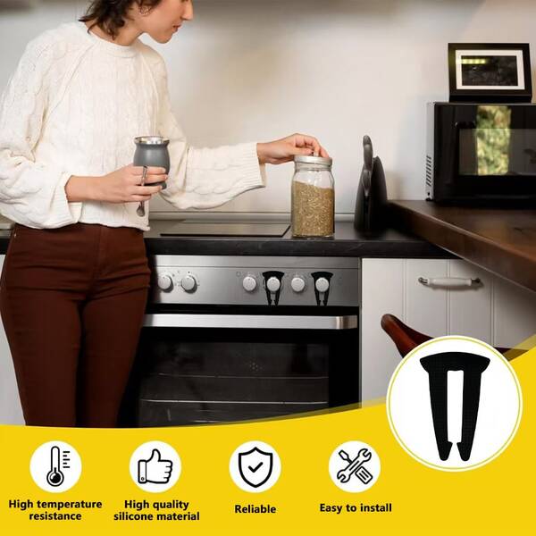 1/6 piezas Clips de bloqueo de silicona para estufas de gas; giratorios de perillas para encimeras de estufas de gas y estufas de gas para mascotas