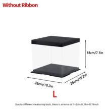 1 pieza Caja de regalo transparente de material PET de 26cm/22cm/17cm, adecuada para chocolates, pasteles, suministros para fiestas, flores de Navidad, regalos de cumpleaños, decoraciones para fiestas de vacaciones, San Valentín, Halloween, aniversario, Navidad - Negro - Ver 16