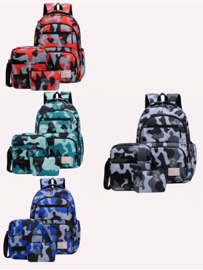 1 Set Contrast Color Mix And Match Fashion Backpack Three-Piece Set Student Backpack Large Capacity Zipper Simple Backpack Elementary School Student Backpack Male Middle School Student High School Student Large Capacity Backpack Fashion Casual Campus Backpack Boy Backpack Travel Backpack Business Trip Travel Vacation Outdoor Sports Boyfriend Gift Shopping Back To School Season Must-Have