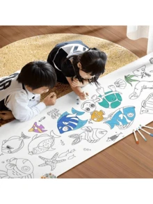 1pc 3/6/12 Meters Doodle Painting Roll, Painting Paper Roll DIY Painting Painting Color Filling, Develop Imagination Painting Tools(Some Parts Are Sent Random)