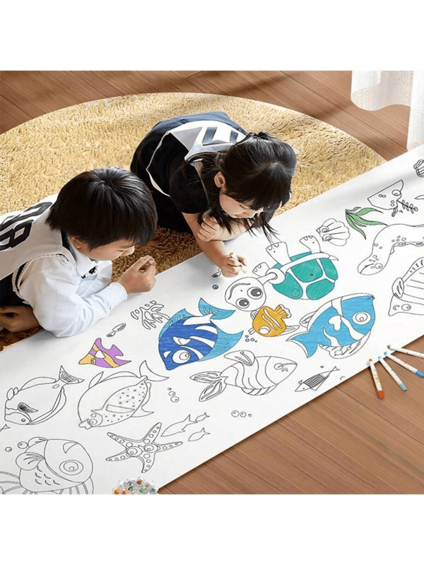 1pc 3/6/12 Meters Doodle Painting Roll, Painting Paper Roll DIY Painting Painting Color Filling, Develop Imagination Painting Tools(Some Parts Are Sent Random)