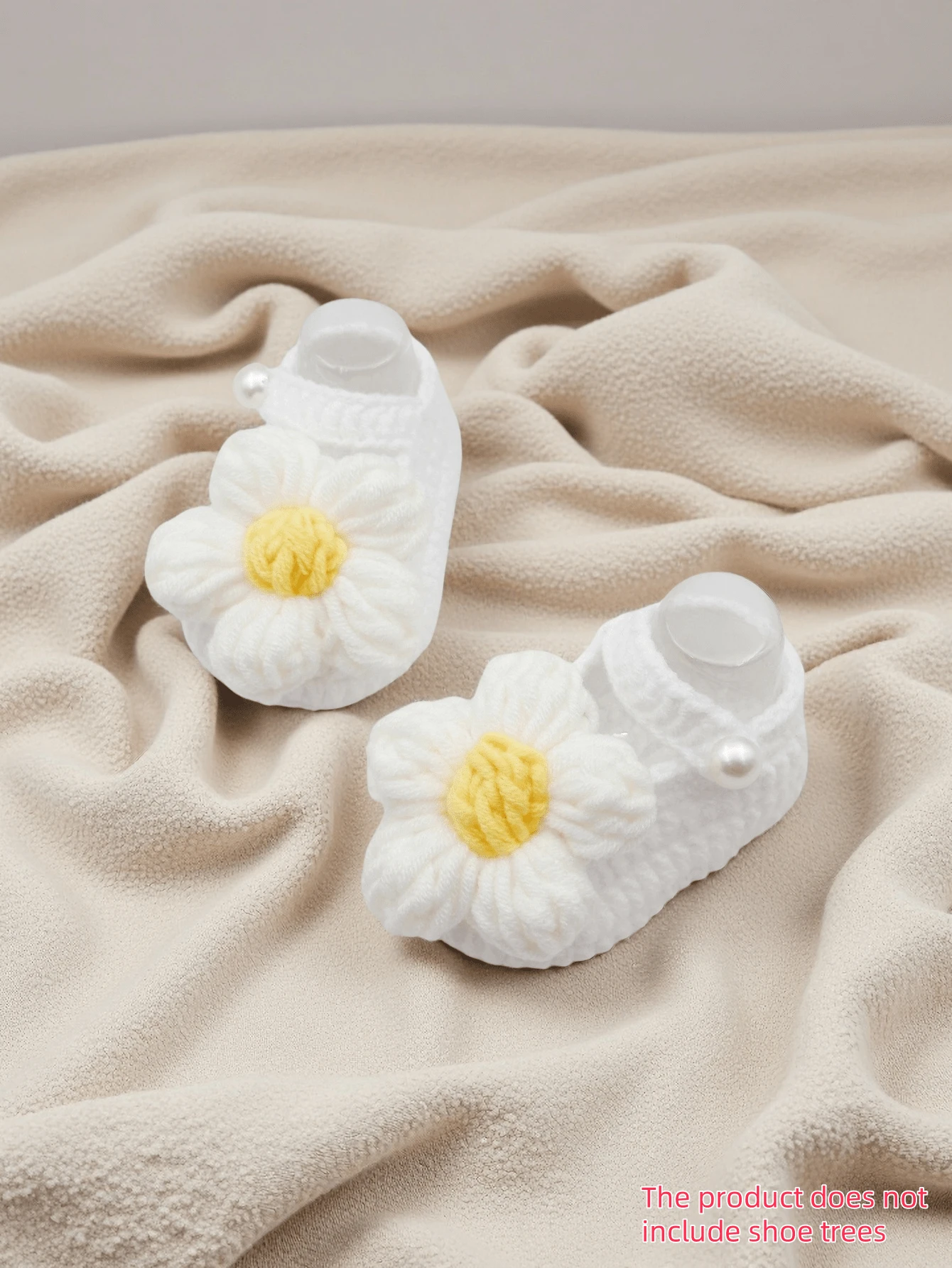 1 Pair Crochet Flower Infant Pre-Walker Shoes/Socks - White - View 1