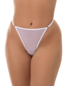 Calcinha Fio Borboleta com Regulagem  . - Branco - Visão 2