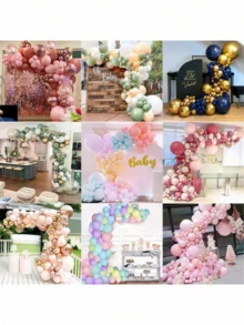 2pcs (2.5m + 1.5m) Asymmetrical Shape Balloon Arch Set, Flexible Bendable Balloon Column Stand, Semi-Arch Balloon Frame With Base, Suitable For Wedding, Graduation Ceremony, Birthday Party Decoration - Gold - View 3