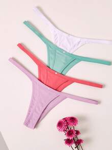 Women's Lingerie Kit Of 5 Daily Comfort Thong Panties In Polyamide With Elastane - 彩色 - 查看 1