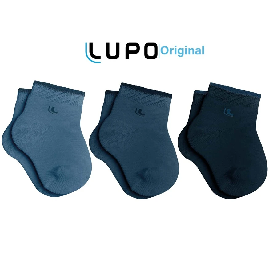 LUPO Kit 03 Pairs Of Baby Socks Mid-Calf Lupo Baby Toddler Boy And Girl RN 02165-089 - Màu xanh hải quân - Xem 1