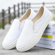 UNISEX Canvas Shoes/ Without Laces/ Comfortable Shoes/ Canvas Shoes - 白色 - 查看 4