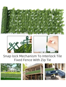 Nejlue Artificial Flowers/Plants1111 Home & Living 1pc 100*300cm Artificial Lvy Privacy FenceScreen-Plastic Faux Hedge Leafand Vine Privacy Screening PanelsFake Greenery Foliage Fence UVProtected For Home GardenBalcony Wall Patio Yard WeddingBackyard Jungle Theme PartyBirthday Porch Christmas GiftLeaves Backdrop Indoor OutdoorDecor,Christmas Decorations.