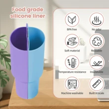 Palrey 2-In-1 Reusable Divider Insert For 40oz Tumbler, Silicone Double Sided With Lid, Beverage Separator, Easy To Clean, Perfect For Party, Office, Indoor And Outdoor Use, Best Gift