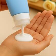 Kit Viagem Frasco Pote Porta Shampoo Creme Silicone 4 unidade 90ml