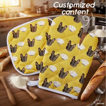 Personalized Pet Face Oven Mitts, Customized Face Oven Mitts, Your Photo Oven Mitts, Chef Gifts, Baking Oven Mitts, Fun Gifts, Oven Mitt And Pot Holder Set, Personalized Oven Mitts, Personalized Pot Holders, Personalized Kitchen Gifts, Custom Personalized Oven Mitts, Bridal Shower Oven Mitts, Mother's Day Kitchen Gifts Customized Kitchen Set