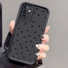 1pc Classic Fashion Black Heart Shockproof Phone Case, Thick Anti-Slip Protective Cover Compatible With IPhone 17/17 Air/17 Pro/17 Pro Max, Compatible With Honor, Compatible With Redmi, Compatible With Galaxy, - Black - View 2