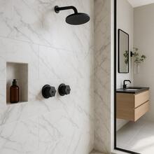 Juego de manerales para baño acero inoxidable negro mate chapetón y cartuchos de latón incluidos control preciso instalación de pared resistente y duradero