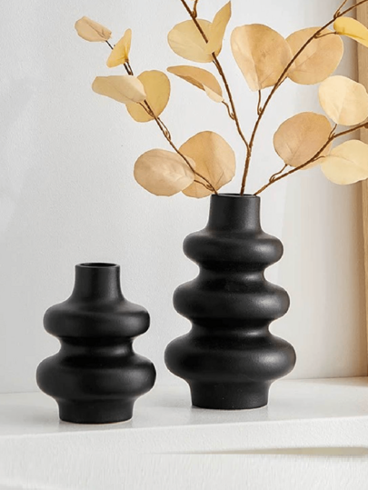 1pc Ceramic Vase, Round Moderne Dried Flower Pampas Boho Home Centerpiece Wedding Dinner Tafel Living Room Office Bedroom, Ho warming (Please Check Size In mation Be Purchasing) Glass Vase view 10