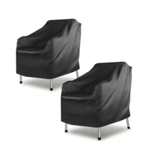 Outdoor Furniture Covers Waterproof Chair Covers,Patio Furniture Covers Waterproof, Basics Outdoor Patio Chair Cover Waterproof, Anti-UV Outdoor Chair Covers, Durable Outdoor Furniture Cover, Set Of 2, Black