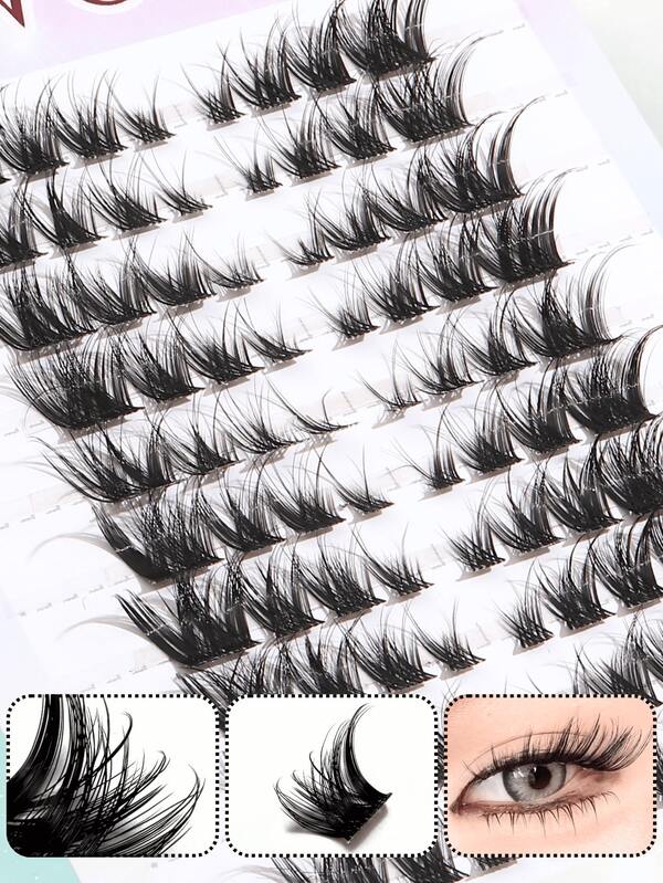 80 Pcs Faux Mink Lashes, 6-14mm Mixed Sizes, 3D Soft & Skin-Friendly, Elongated Winged Design To Enhance Eye Shape. Suitable For Bold Glamorous Makeup, Beginner-Friendly. Great For Daily Wear, Dates, Parties, Weddings, Holidays (Halloween, Christmas, Thanksgiving), Birthdays, Cosplay, Travel. Cost-Effective Reusable Lashes.